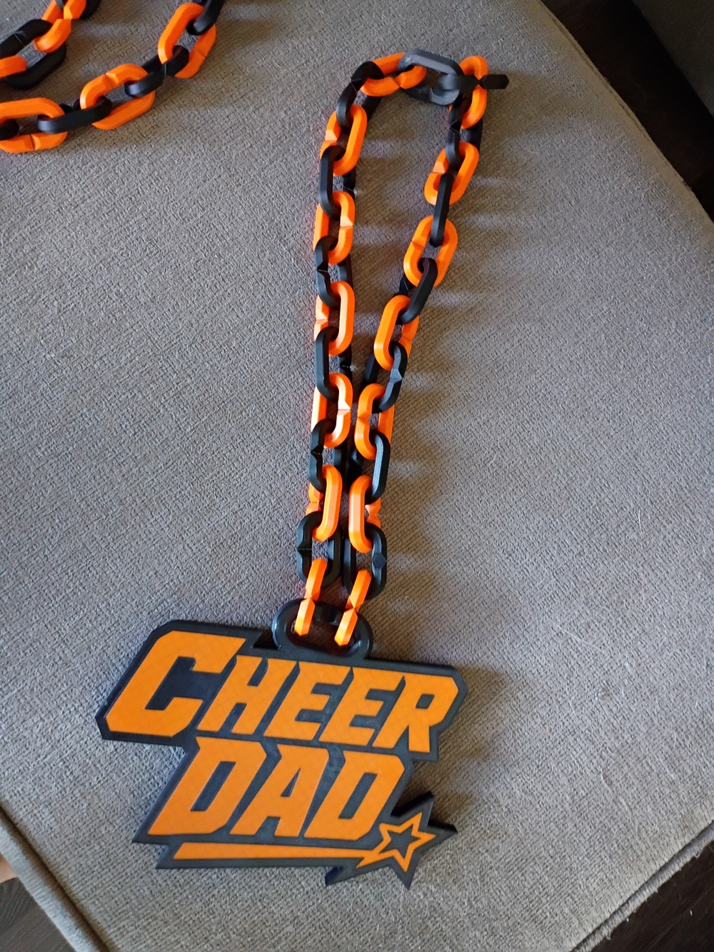 Cheer Dad Orange and Black Hype Chain - Picture 3 of 3